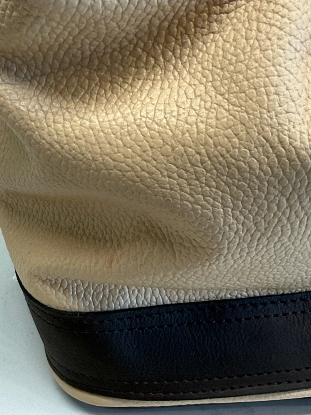 Valentina  Beige and Dark Brown Leather Mini Backpack / Bag